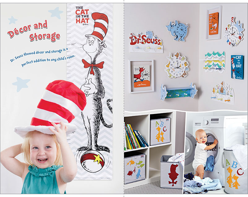 Interior spread of the Dr. Seuss Nursery by Trend Lab brand booklet