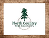 Logo for North Country Tree Solutions featuring a pine tree and tree ring